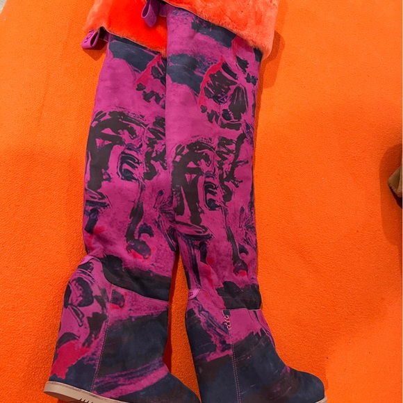 UGG Shoes Ugg X Claire Tabouret Over The Knee Print Wedge Boots